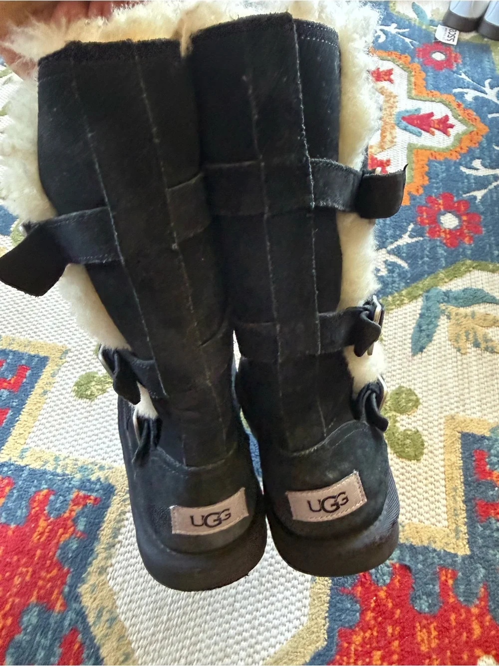 UGG Black Shearling-Lined Zip Boot